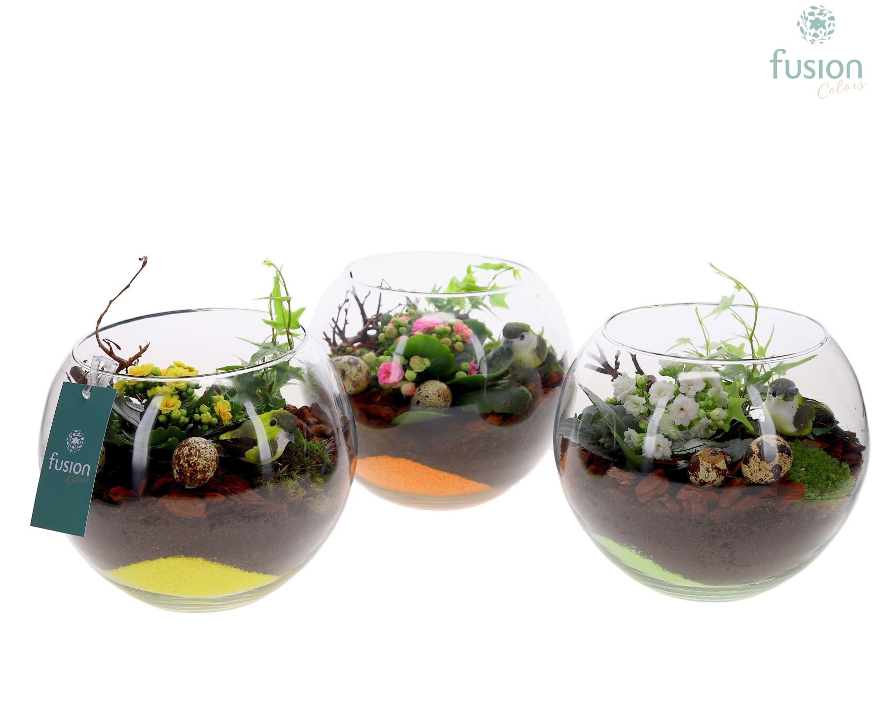 Glas Alverda Vissenkom met Pasen Arrangement, D 19