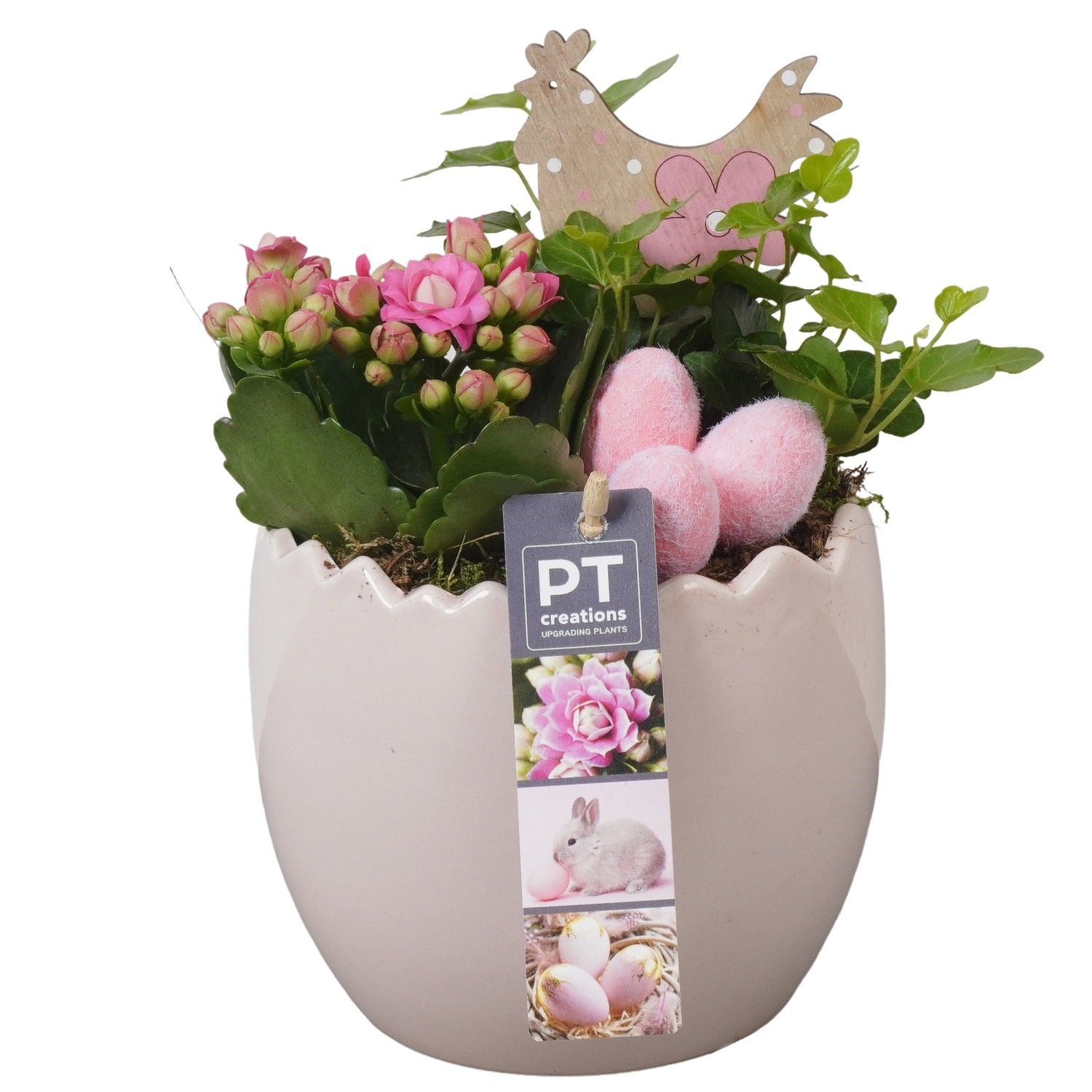 PTPB6494 Arrangement Easter in keramiek ei, D 14