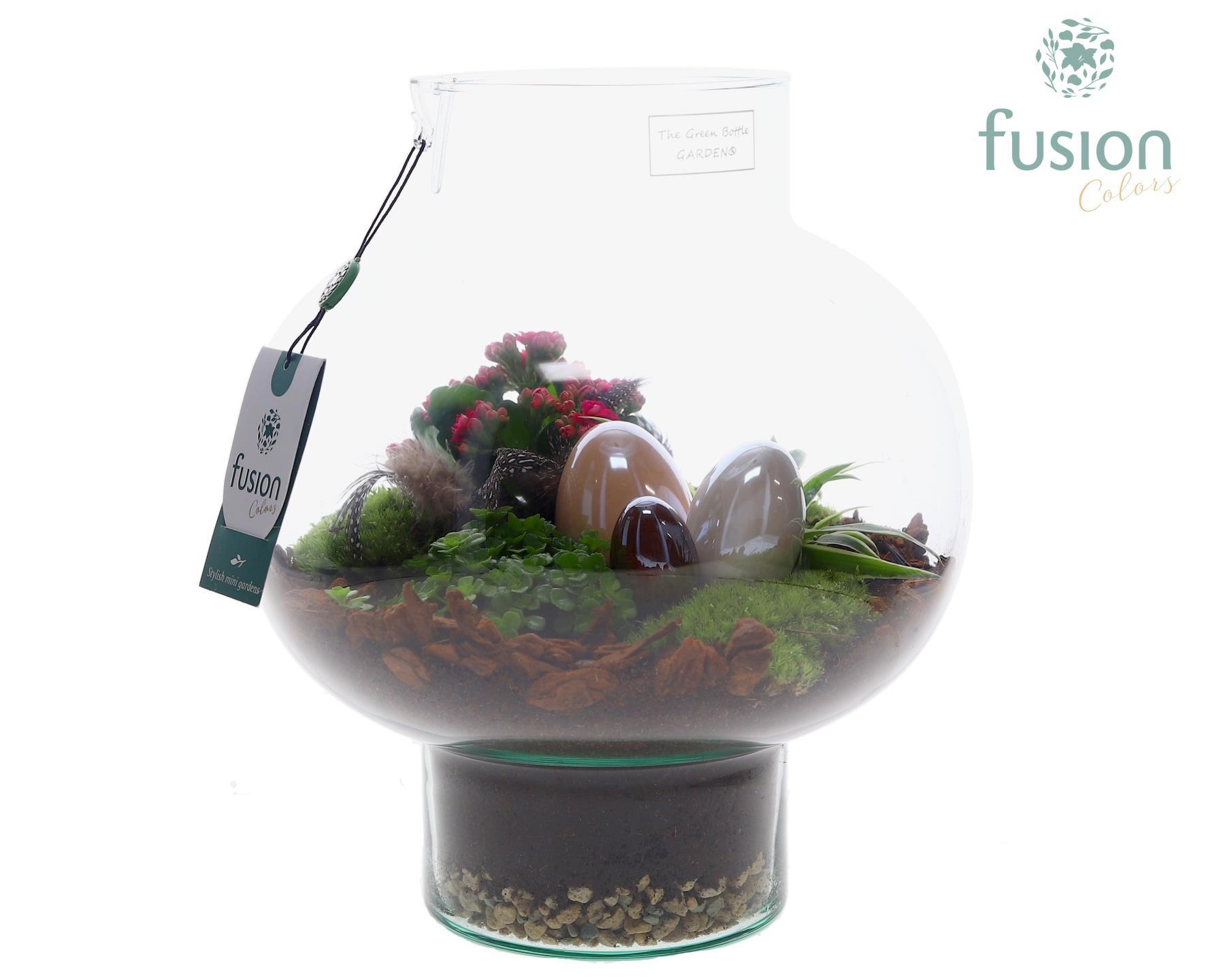 Green Bottle Laura Medium met Pasen Arrangement, D 26