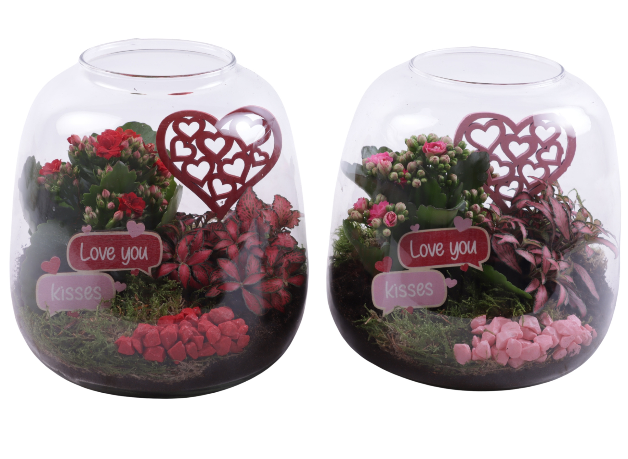 Valentine Arr. Indoor Glass Vase Terrarium Round Ø19cm 2PP, D 19