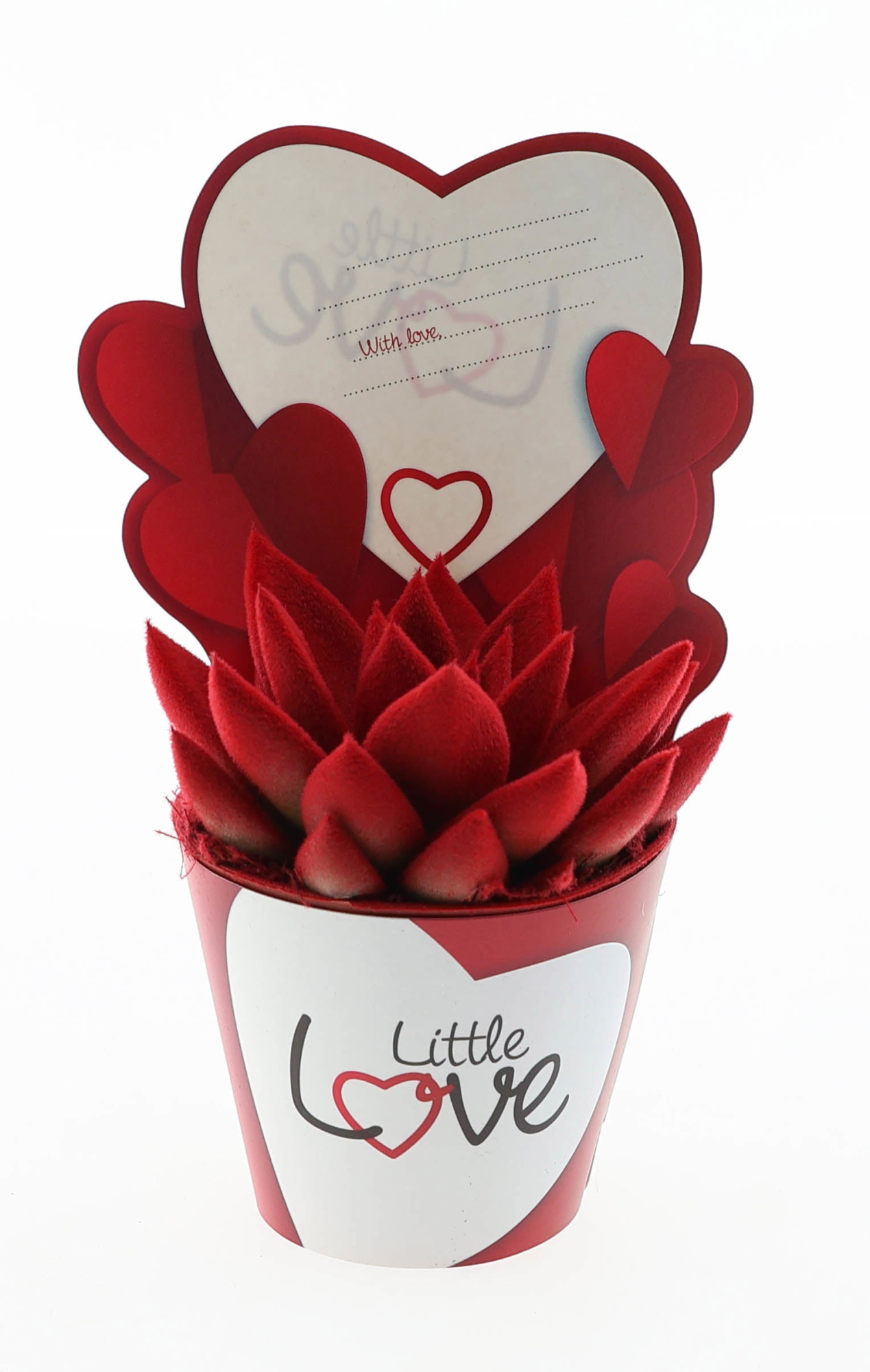 Potcover little love velvet red, D 8,5