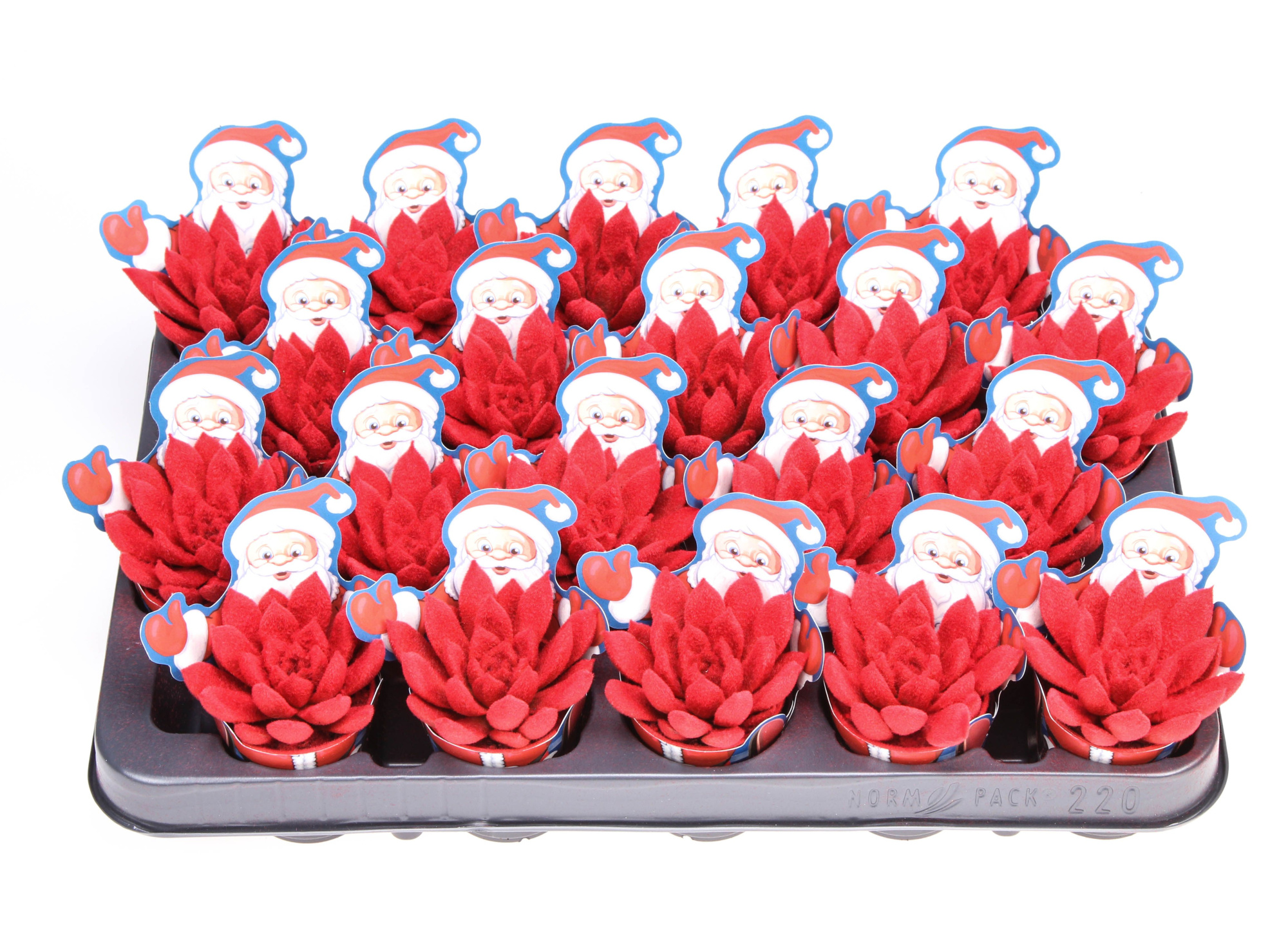 Potcover Santaclaus velvet red, D 5,5