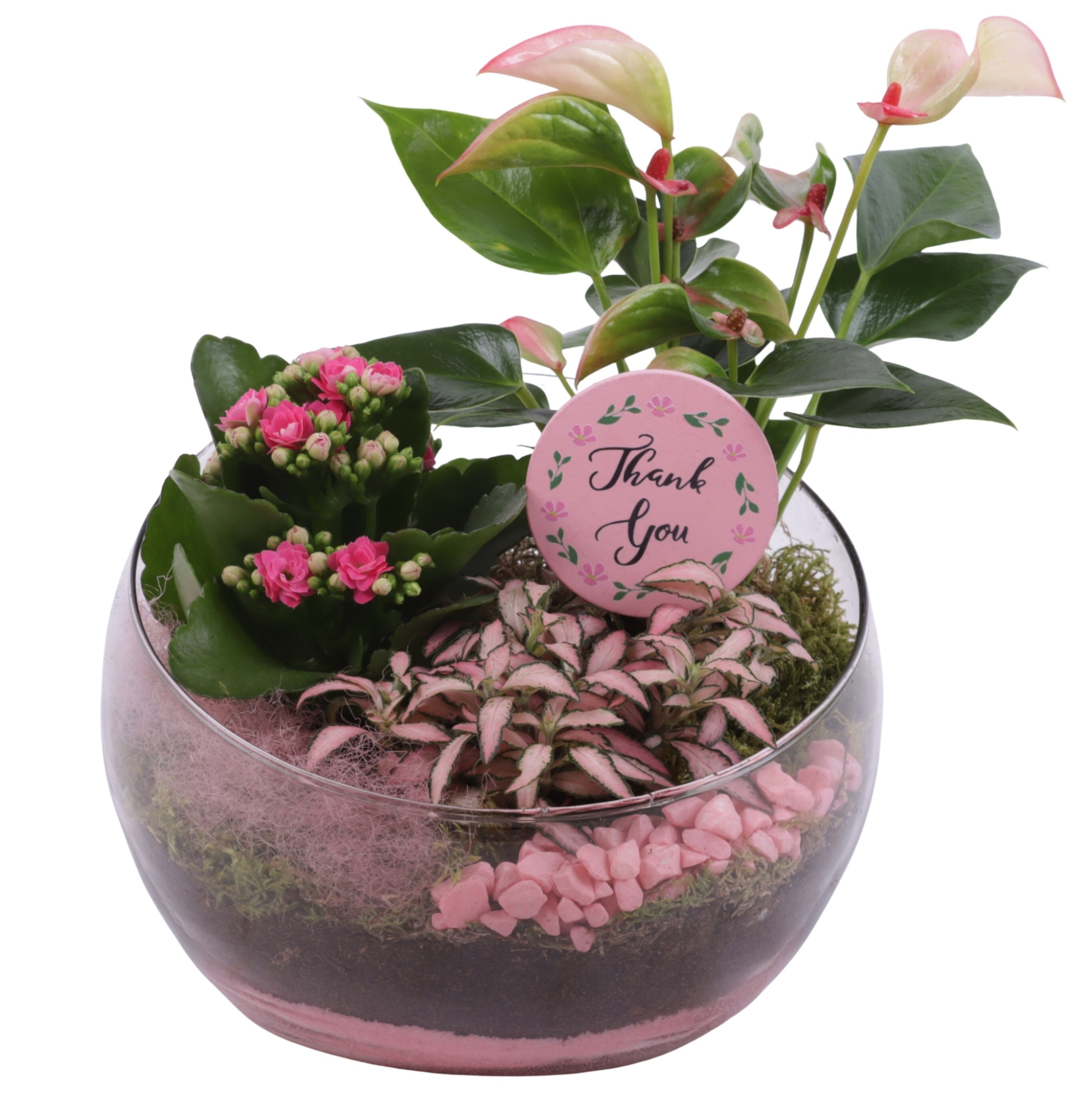 Mothersday Arr. Indoor Glass Bowl Vase Ø20cm 3PP, D 20