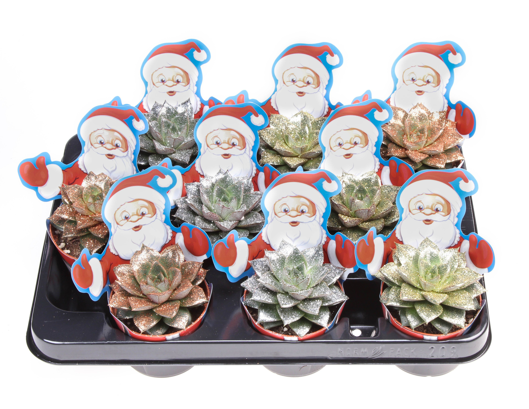 Potcover santaclaus purper naturel glitter mix, D 8,5