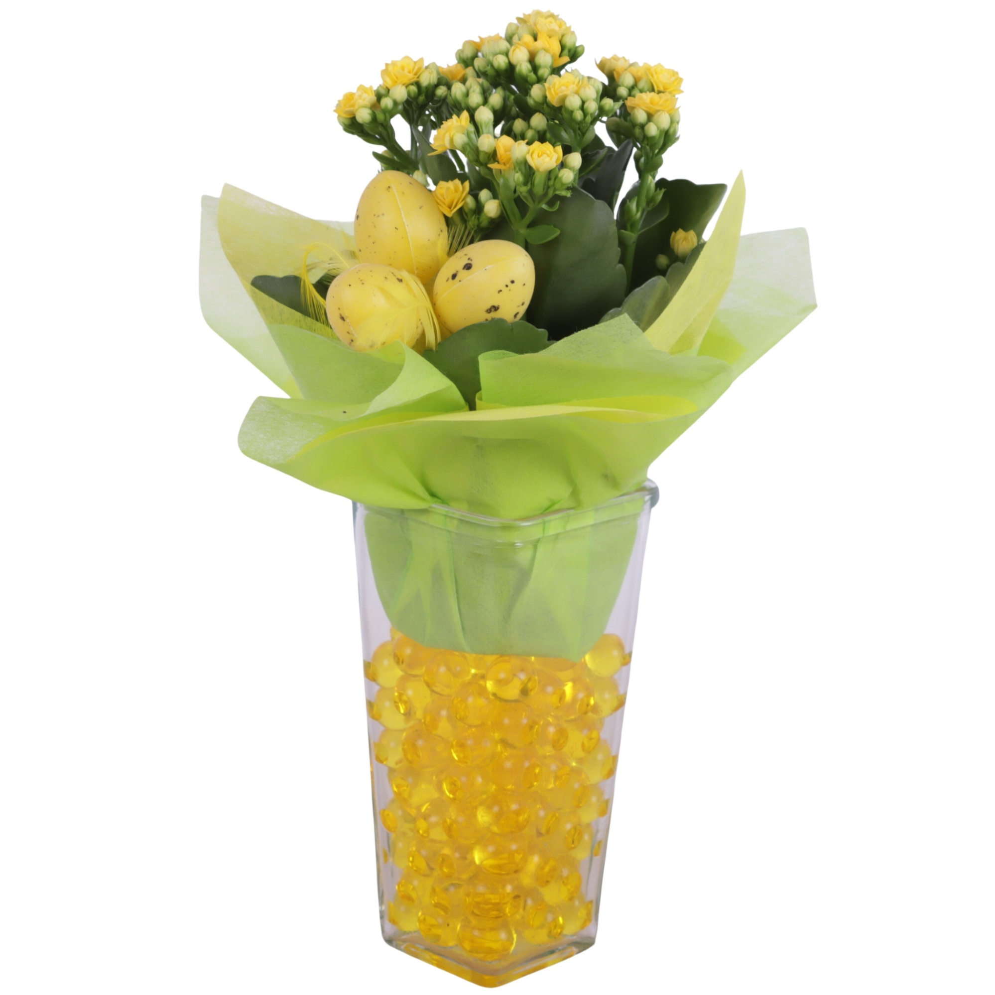 Easter Arr. Indoor Glass Vase Square Ø09cm 1PP, D 9