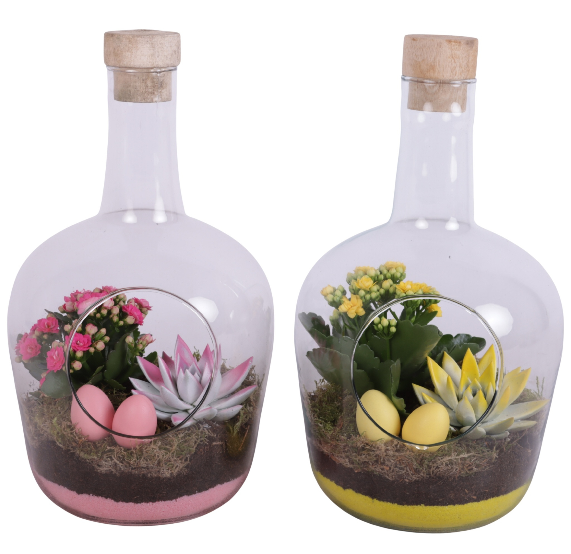 Easter Arr. Indoor Glass Vase with Hole Ø18cm with 2PP, D 18