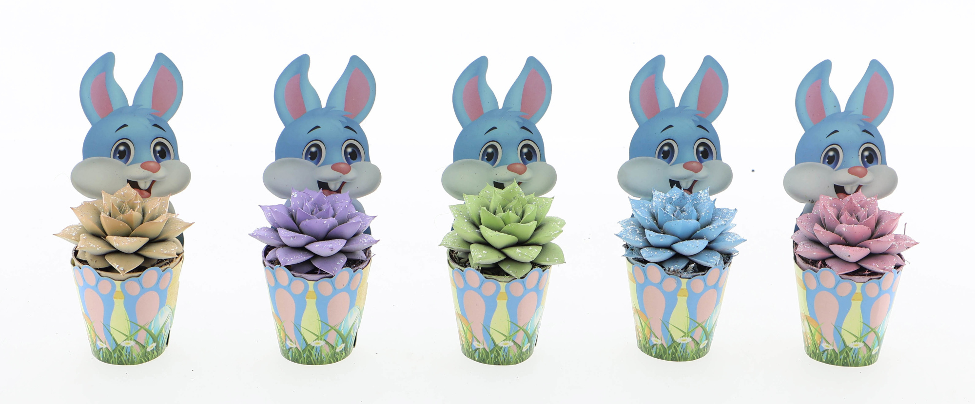 Potcover paashaas purper pastel glittermix, D 5,5