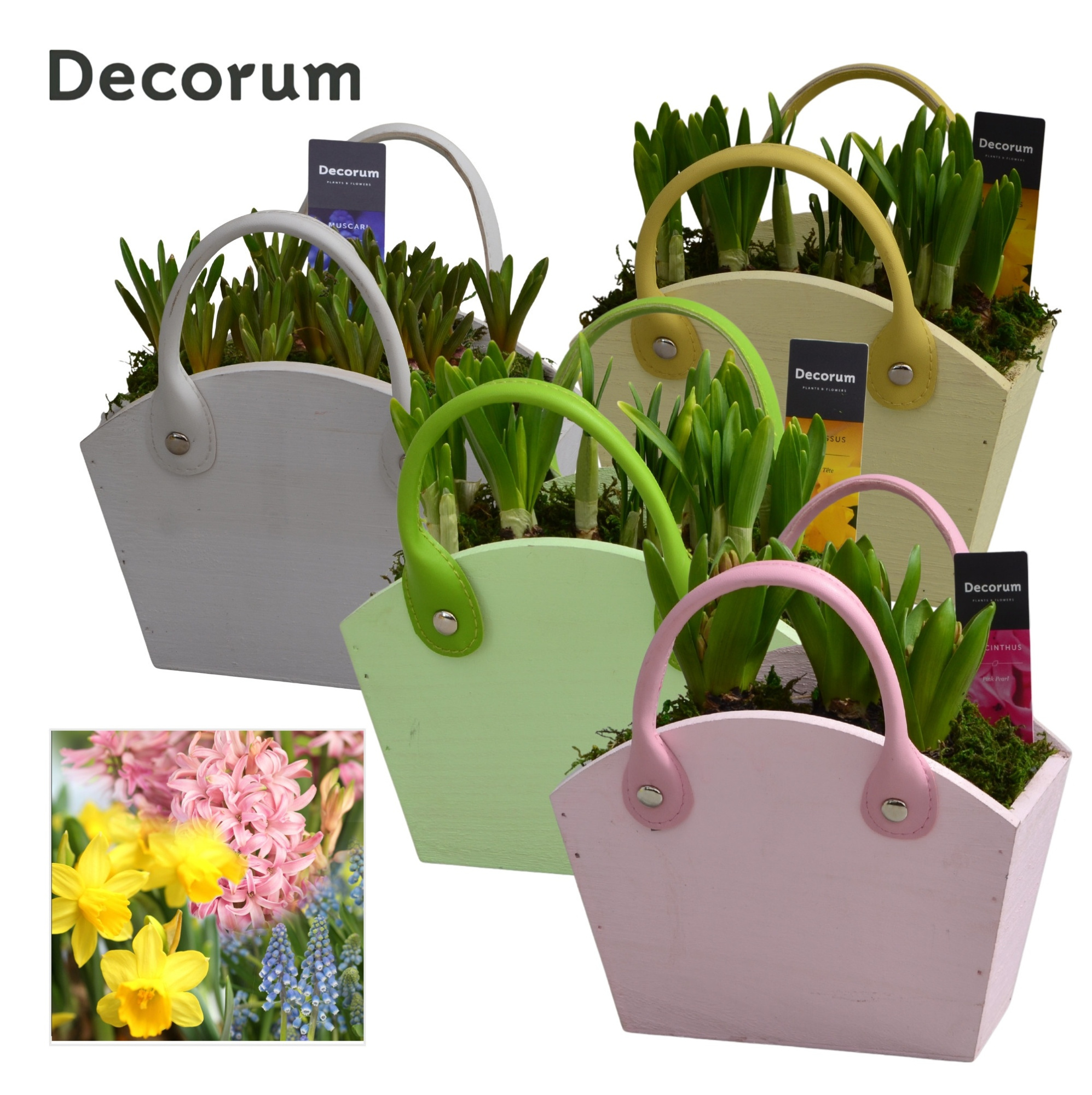 Bollenmix Wooden Bag HL15873B, D 18