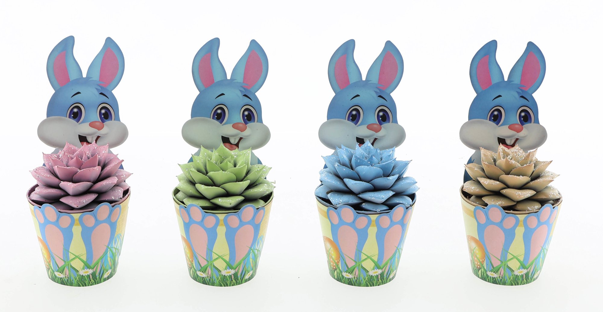 Potcover paashaas purper pastel glitter mix, D 8,5