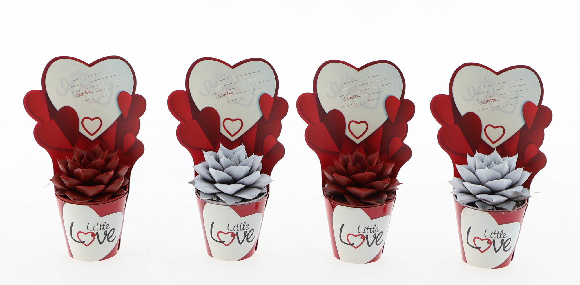 Potcover little love purper rood/wit, D 5,5