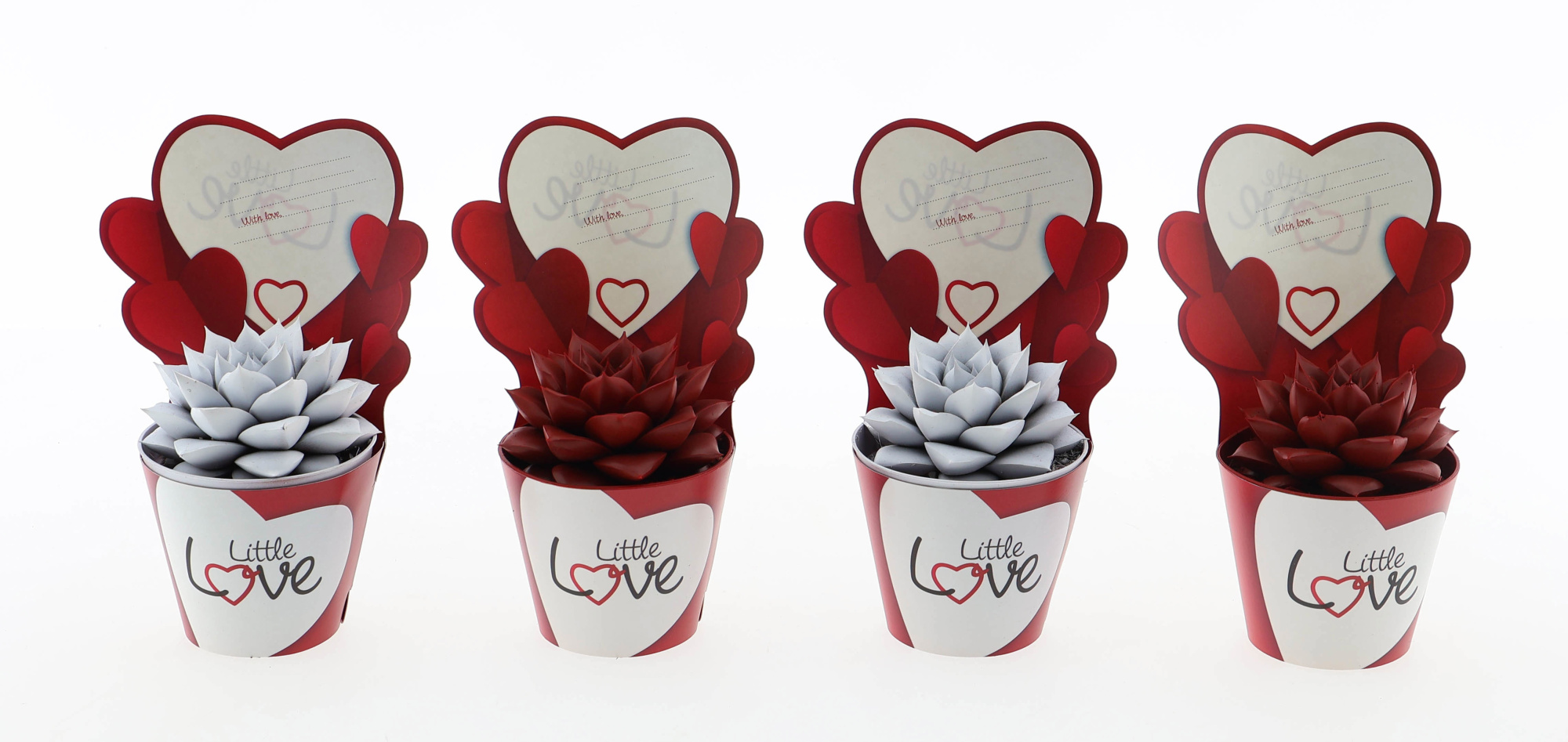 Potcover little love purper red/white, D 8,5