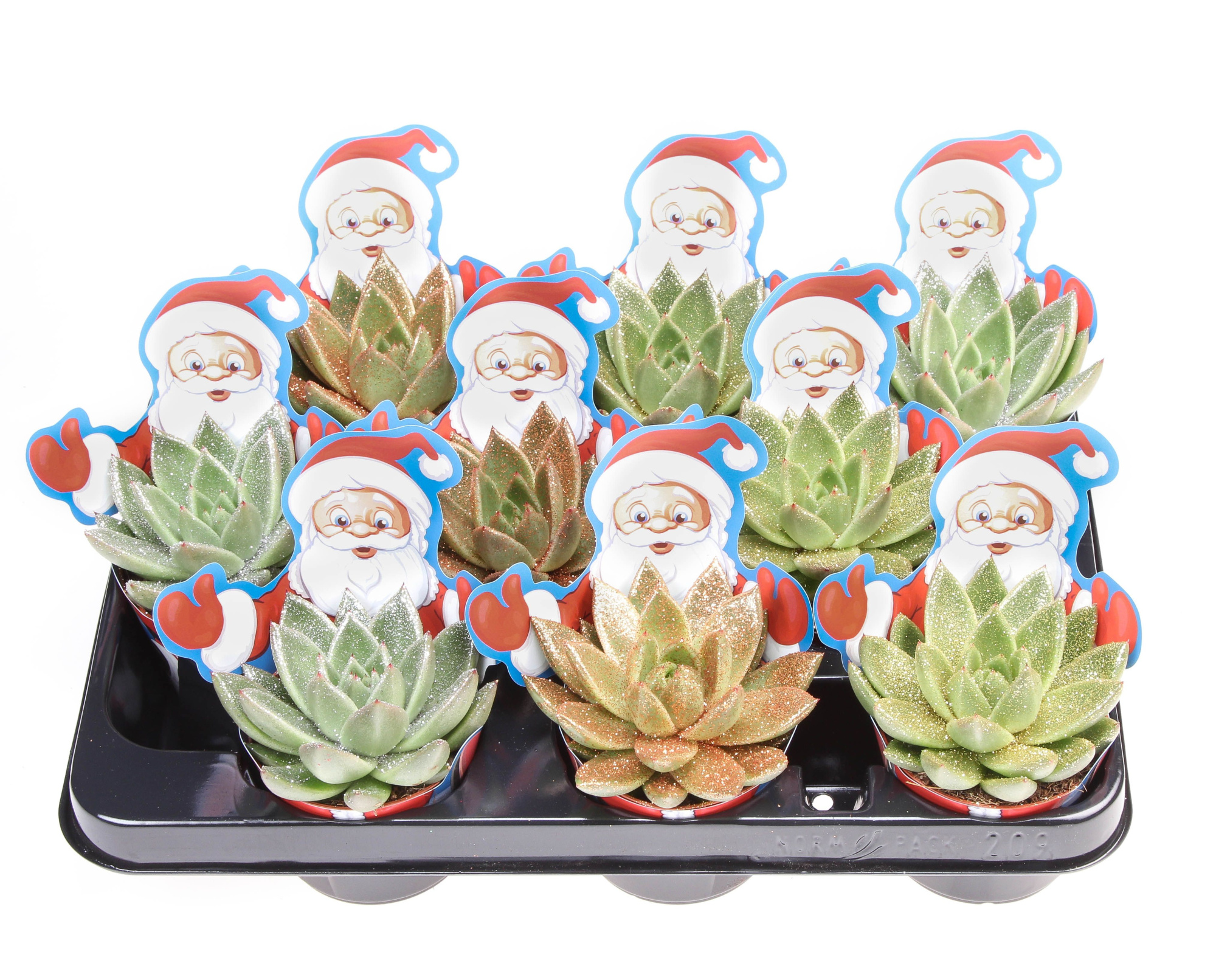 Potcover santaclaus miranda naturel glitter, D 8,5