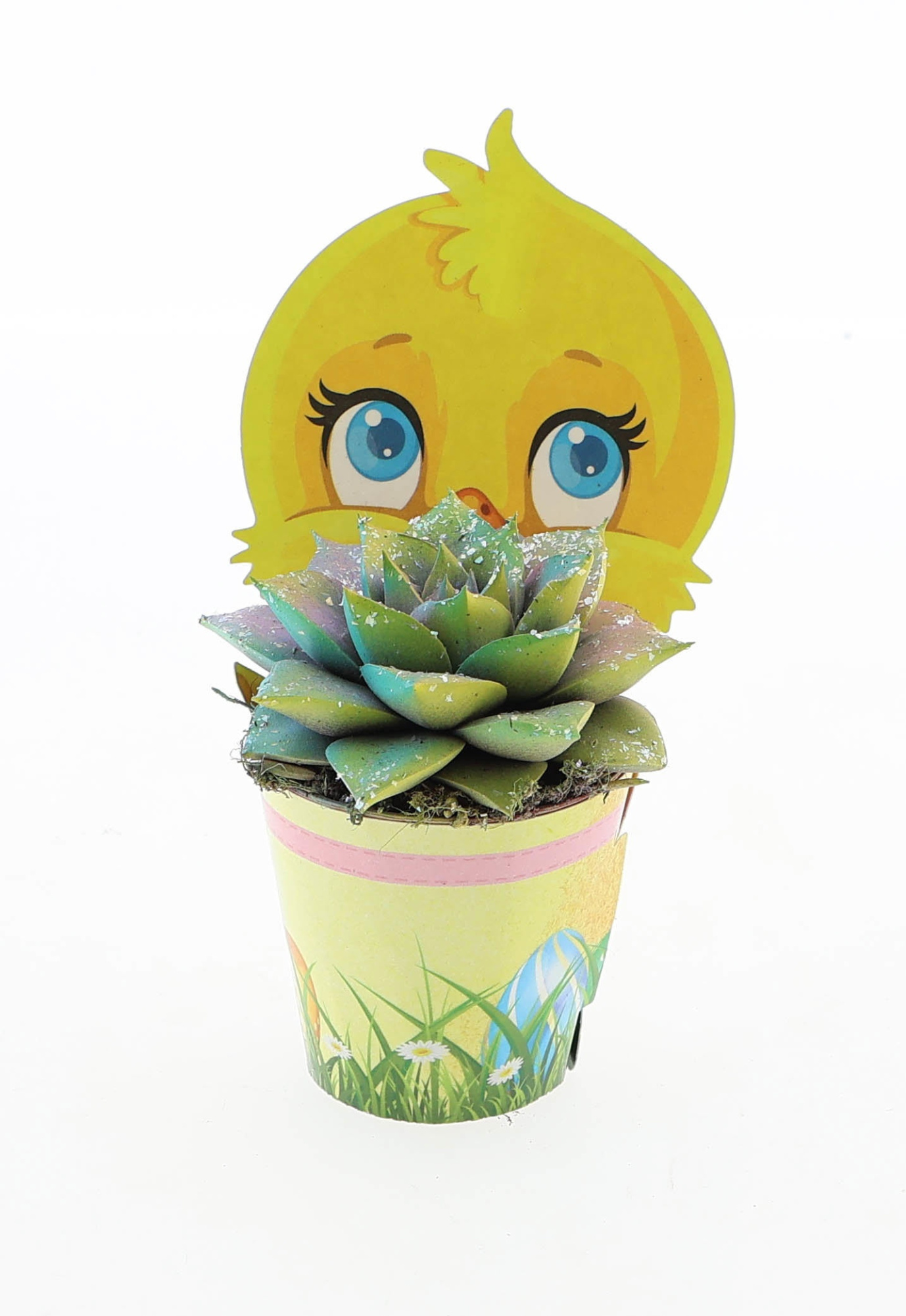 Potcover kuiken purper multi glitter, D 5,5