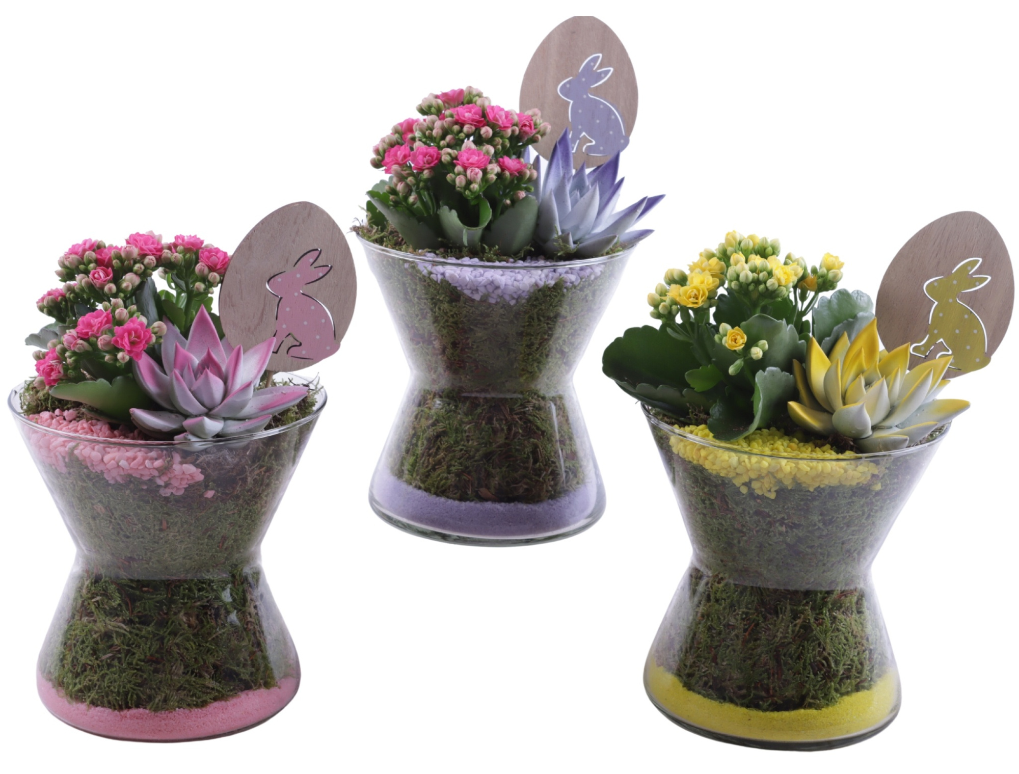 Easter Arr. Indoor Glass Hourglass Ø16cm 2PP, D 16