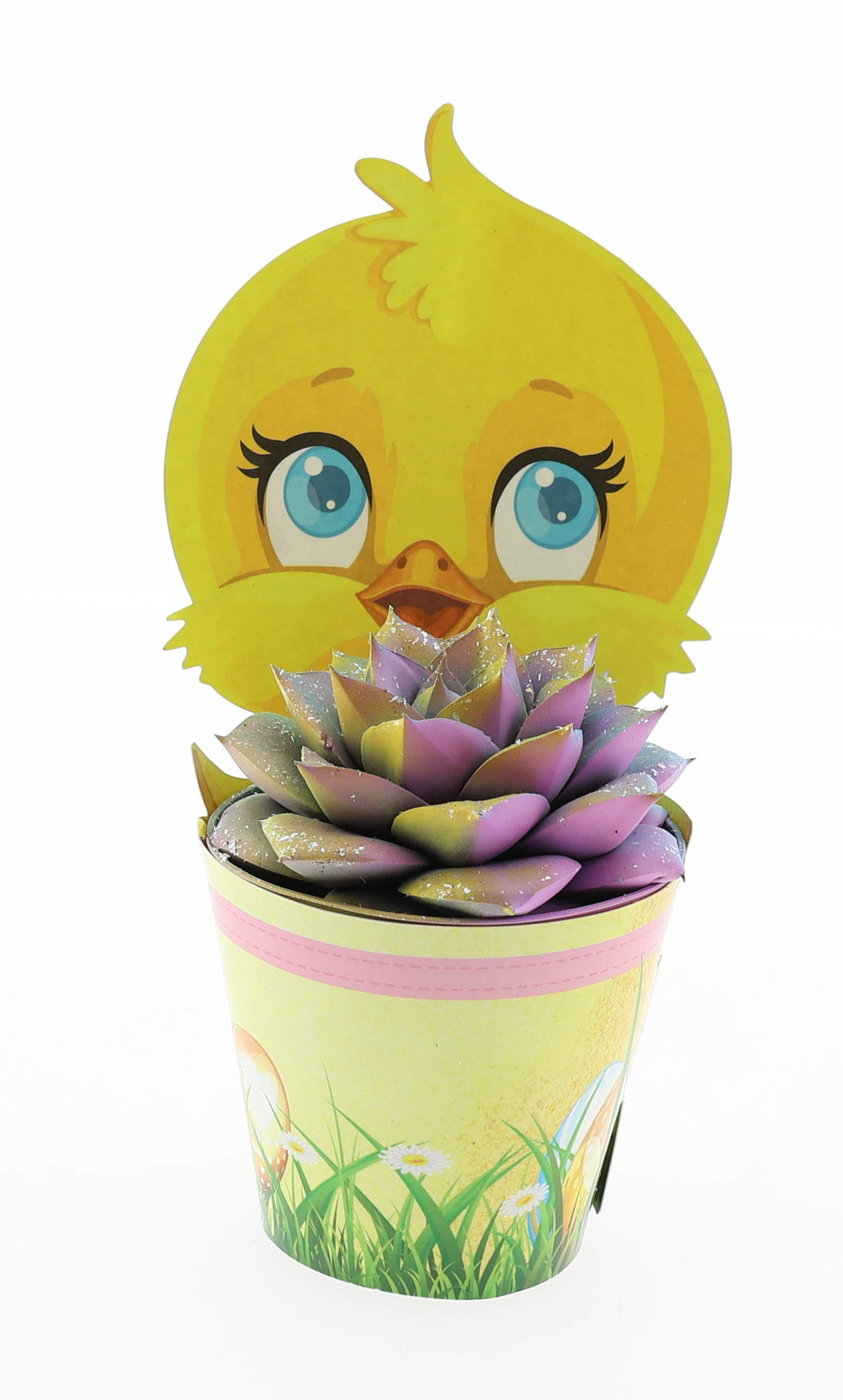 Potcover kuiken multi glitter mix, D 8,5