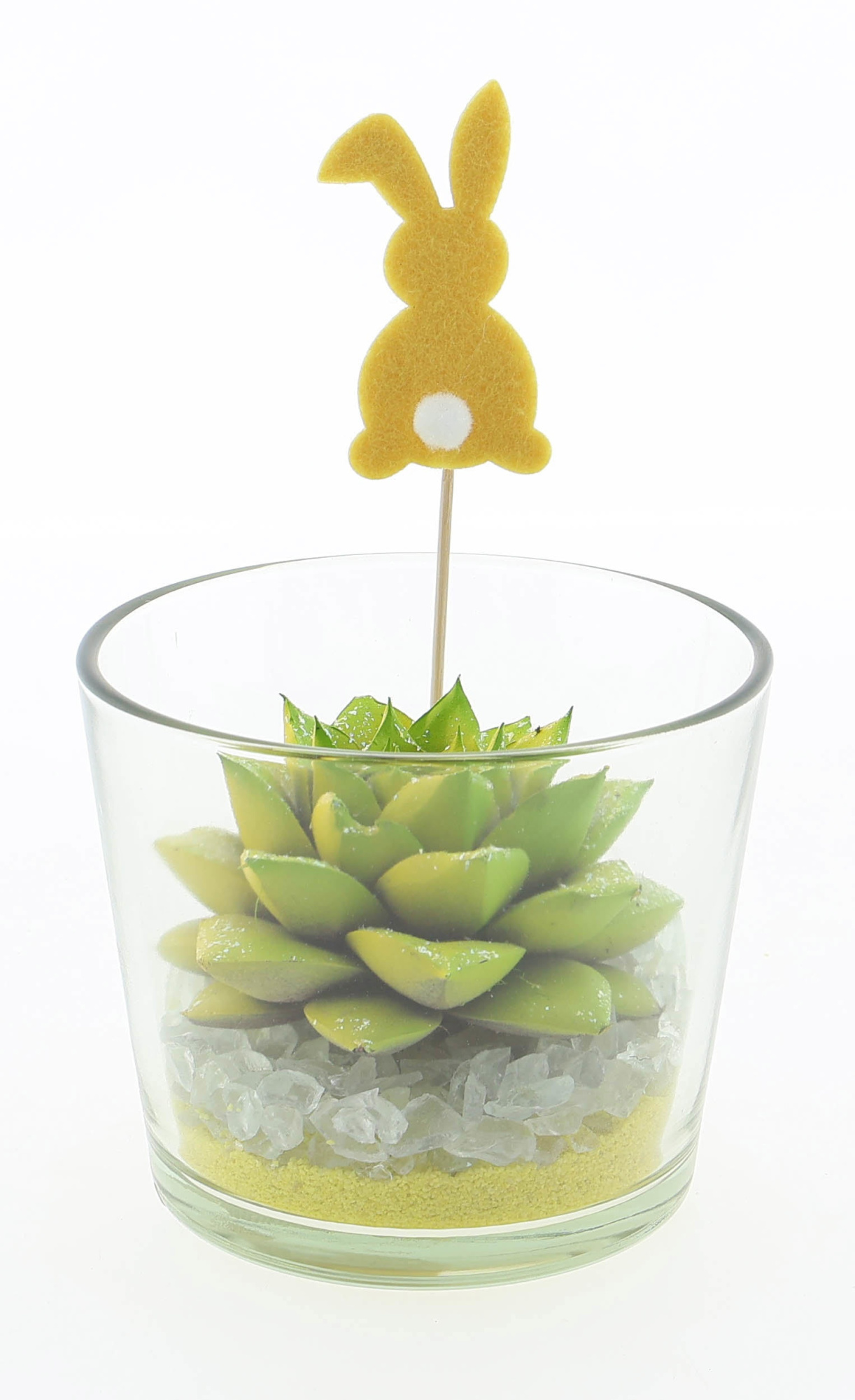 Purper easter multi glitter in glas + bunny, D 8,5