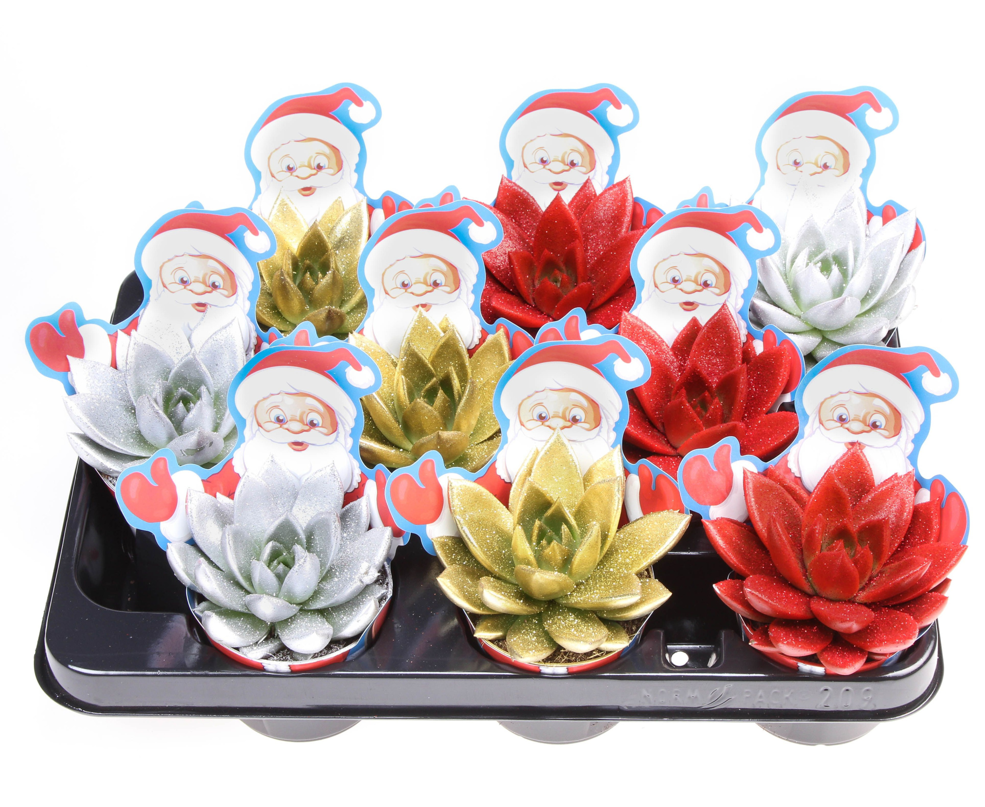 Potcover santaclaus glitter mix + bio glitter, D 8,5