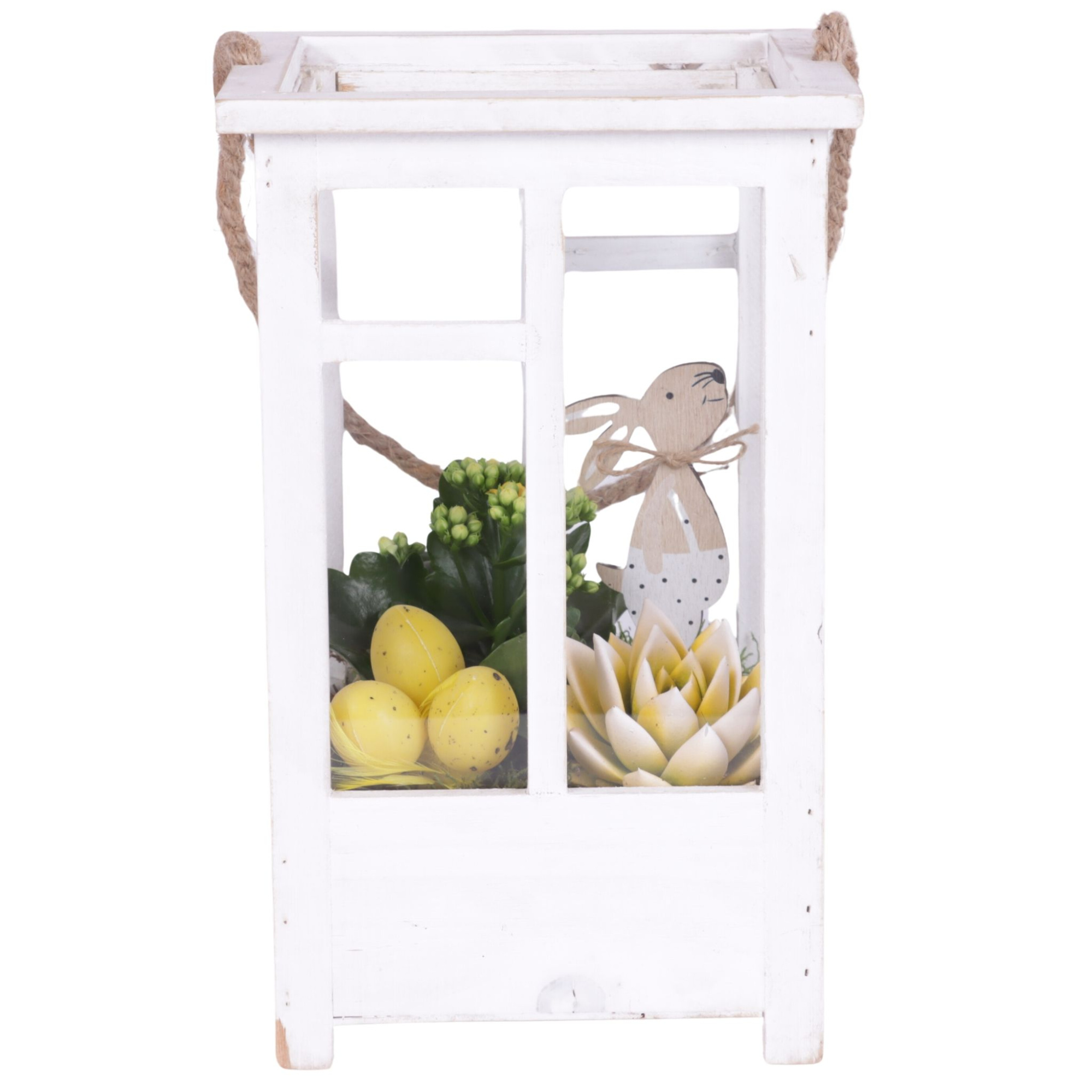Easter Arr. Indoor Wooden Lantern pot White mix/3 Ø19cm 2PP, D 19