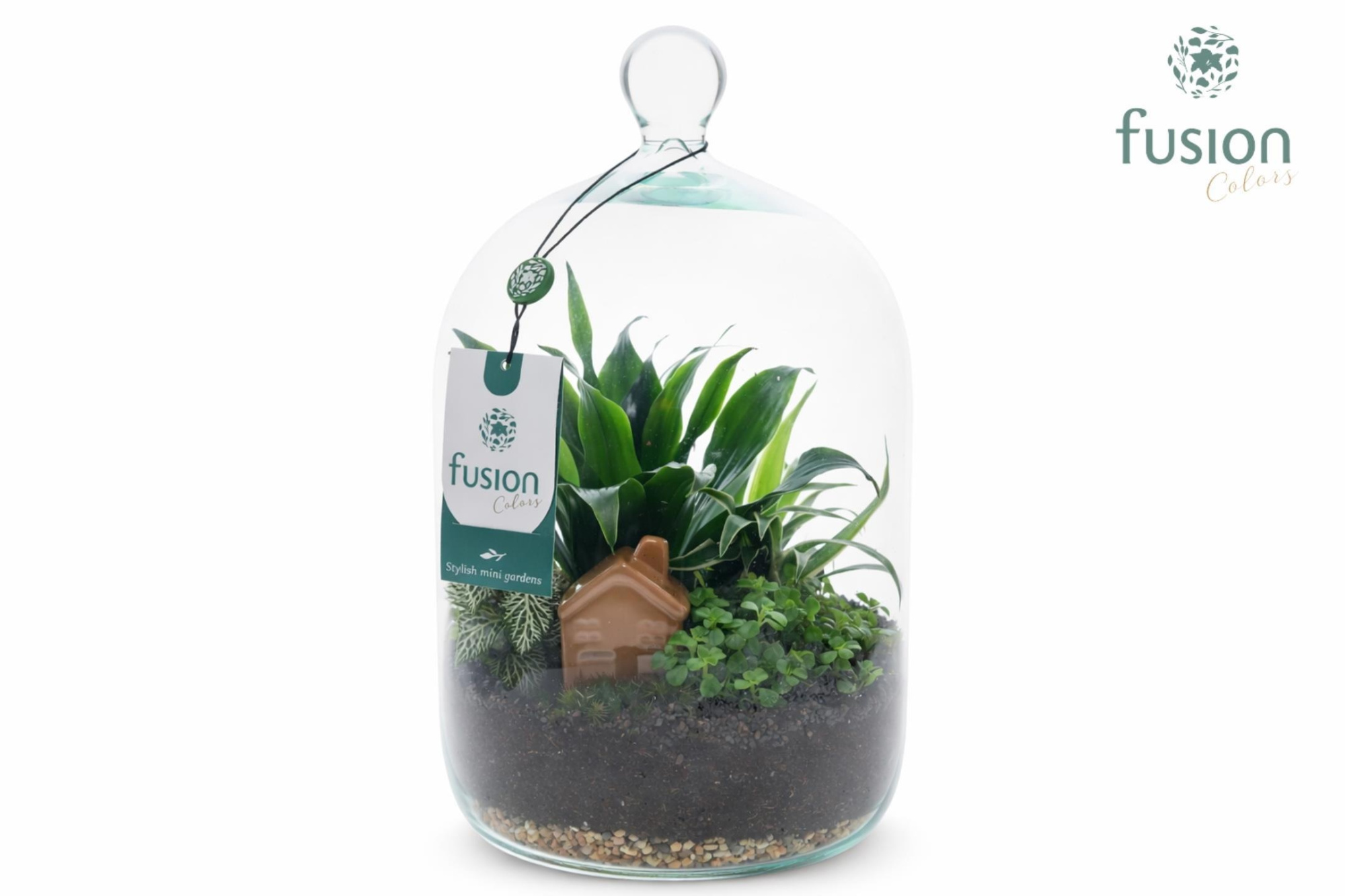 Green Bottle Novella Medium met arrangement, D 19