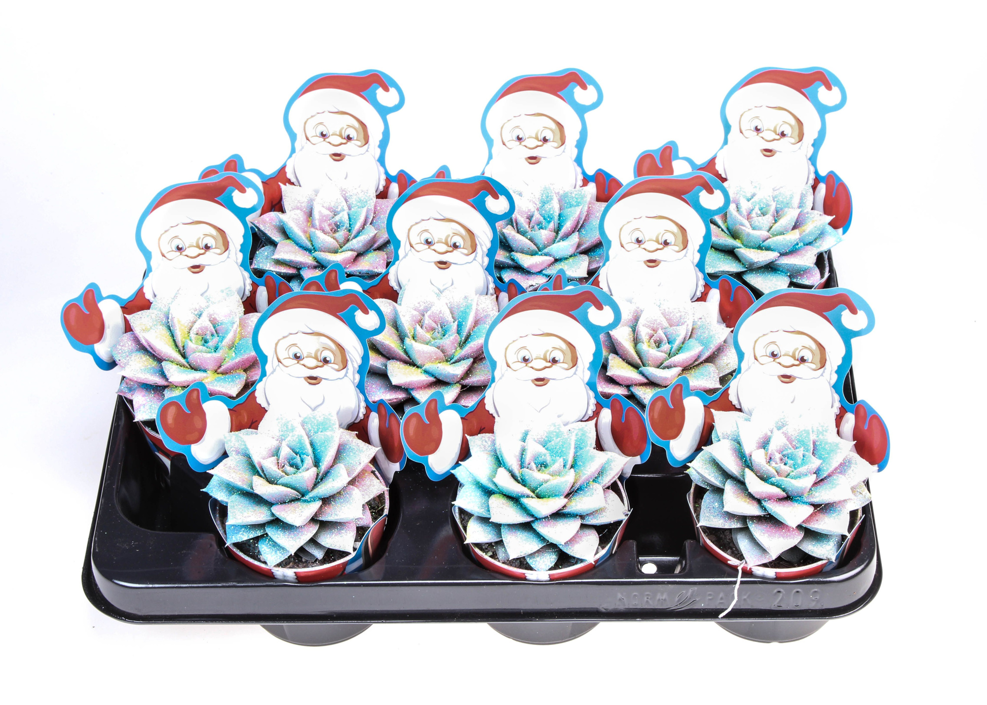 Potcover santaclaus purper multiglitter, D 8,5