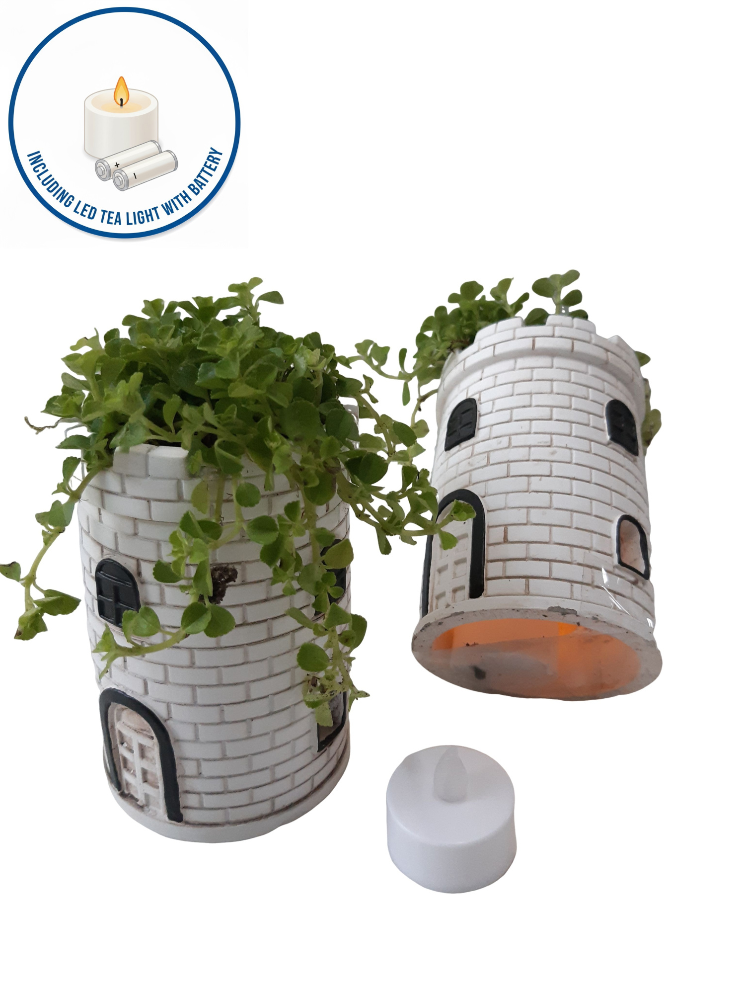 NEW 2026 LHTW8PILLED Lighthouse tower wit 8cm + led Kerst, D 8