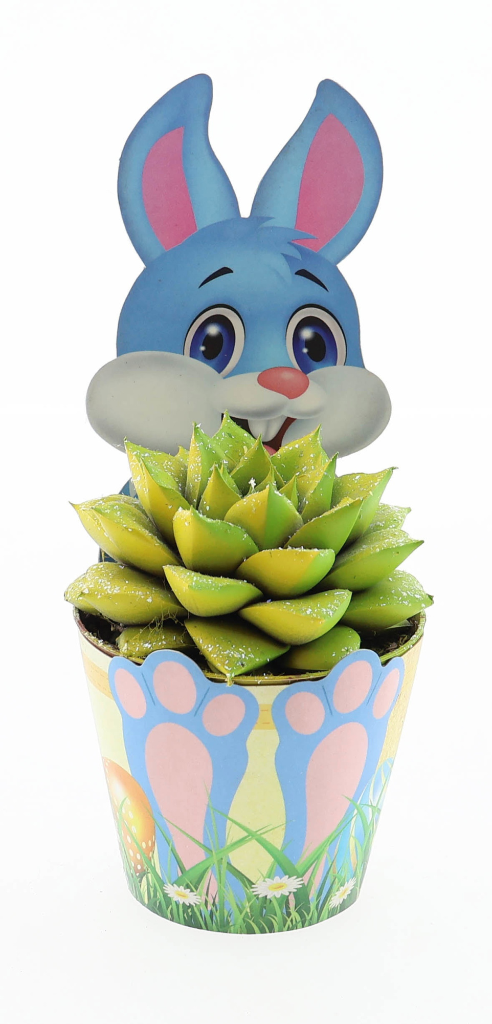 Potcover paashaas purper easter mutli glittermix, D 8,5