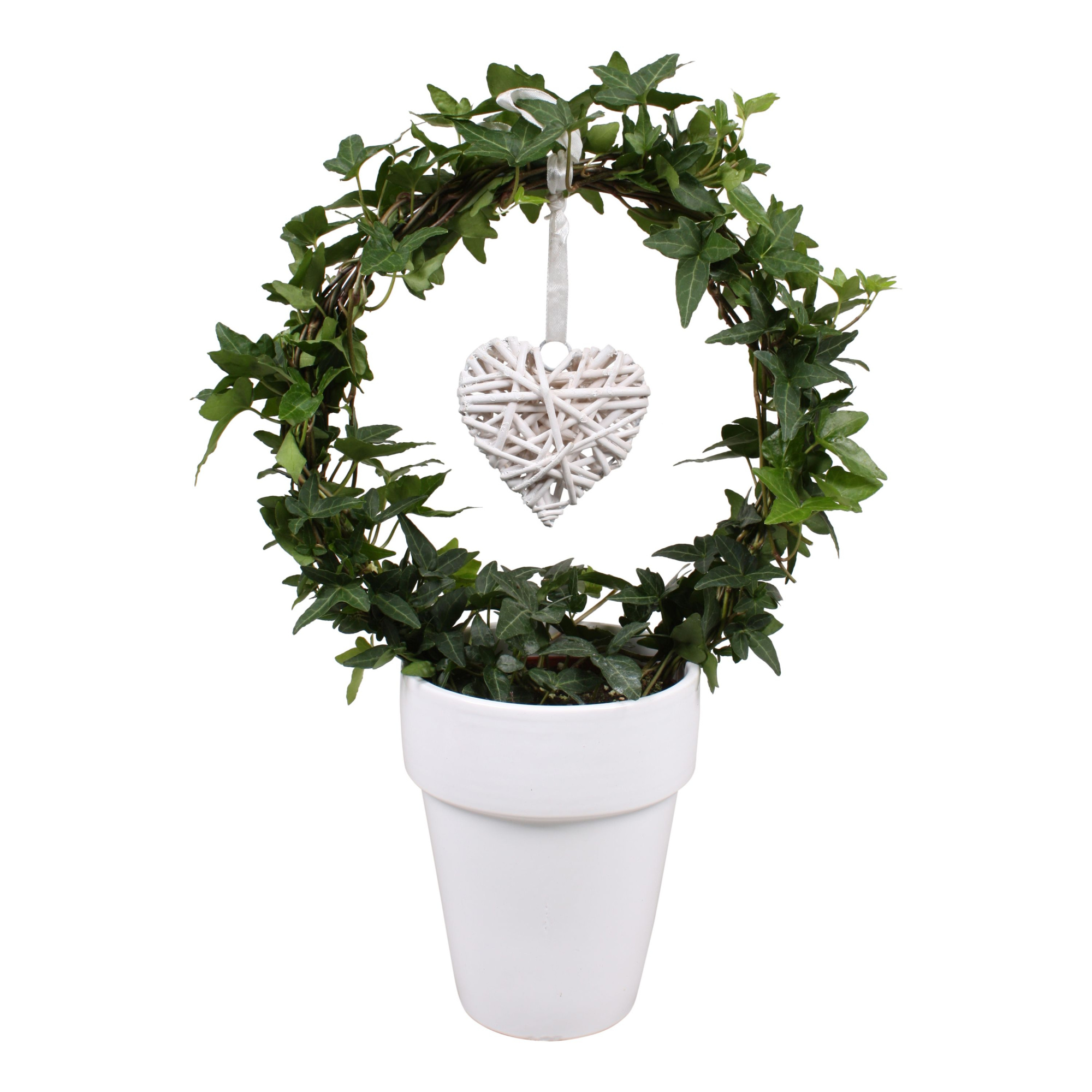 Hedera boog+hart in keramiek, D 13