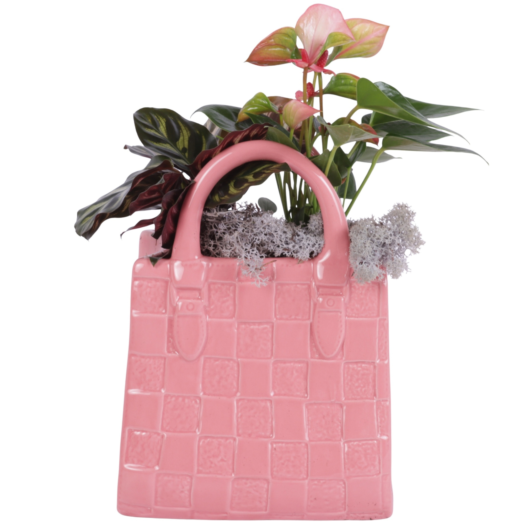 Yearround Arr. Indoor Ceramic Designer Handbag Pink Ø18cm 2PP, D 18