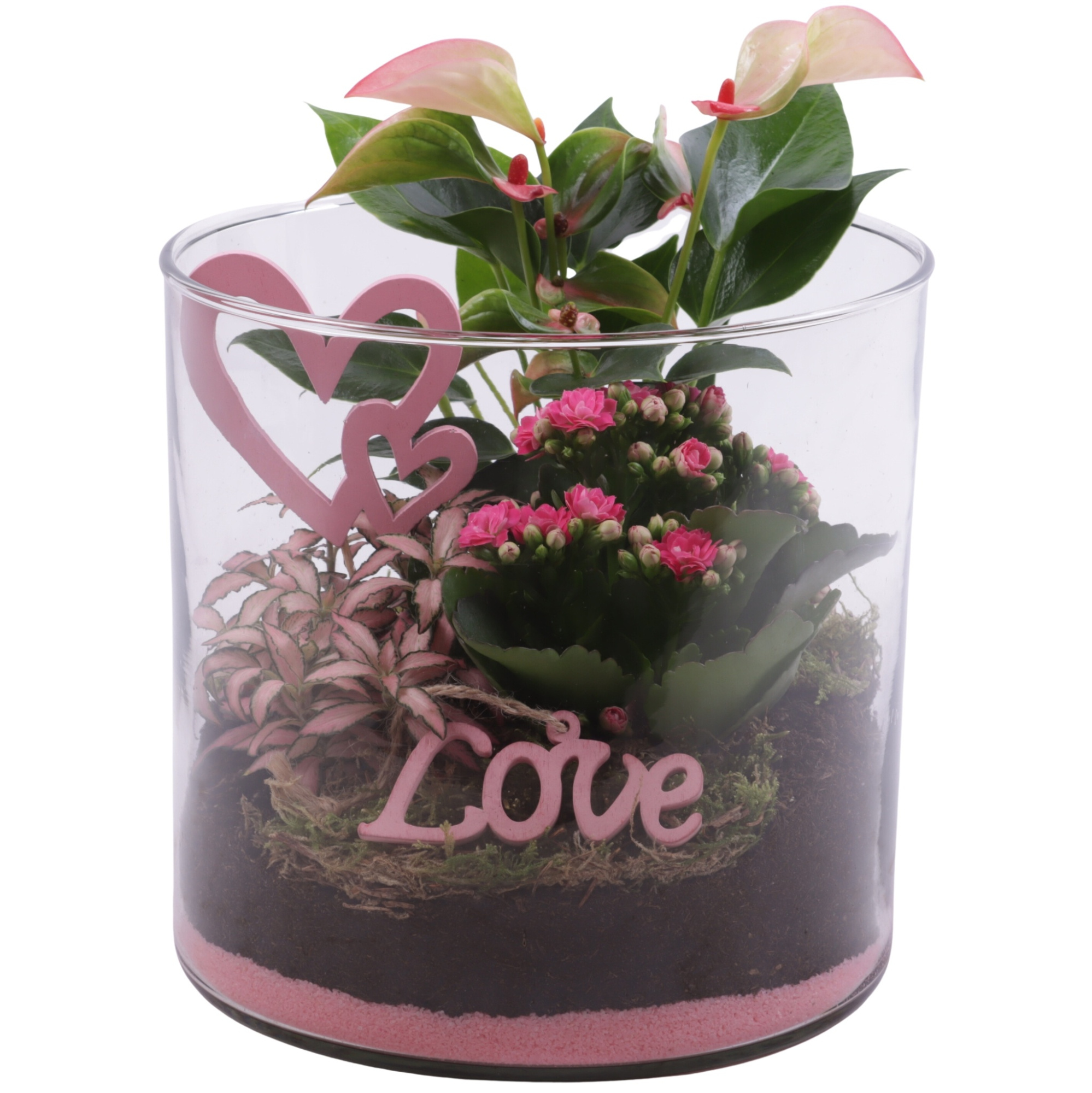 Mothersday Arr. Indoor Glass Vase Cylinder Ø19cm 3PP, D 19