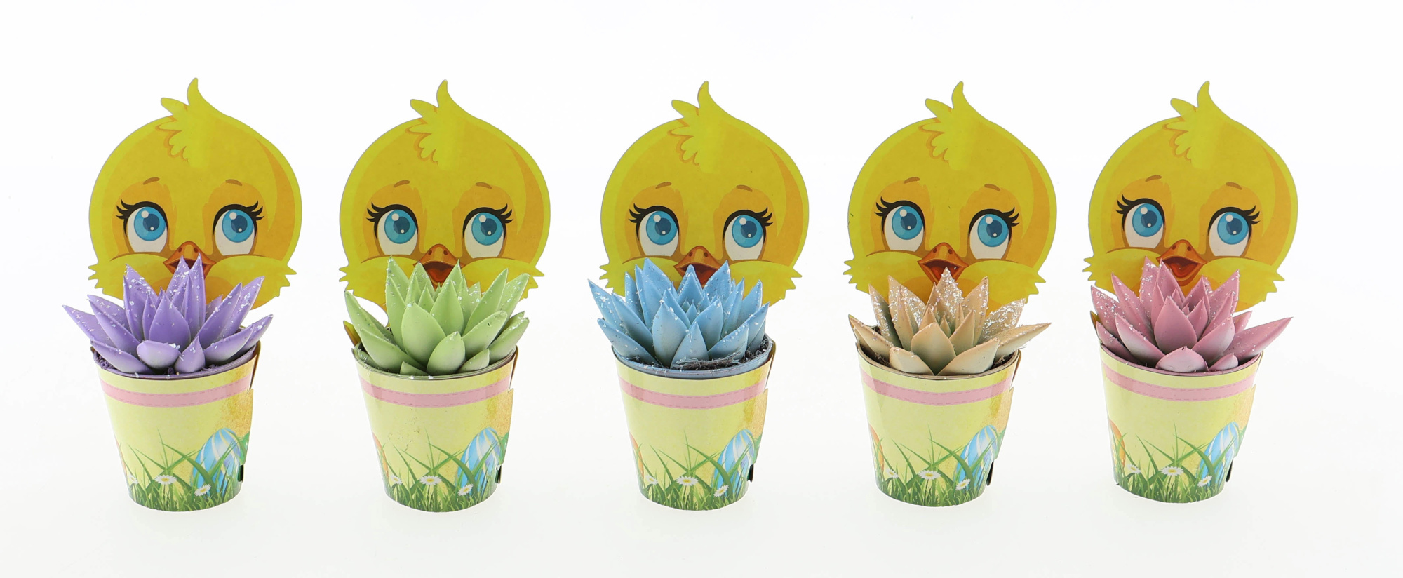 Potcover kuiken pastel glitter mix, D 5,5