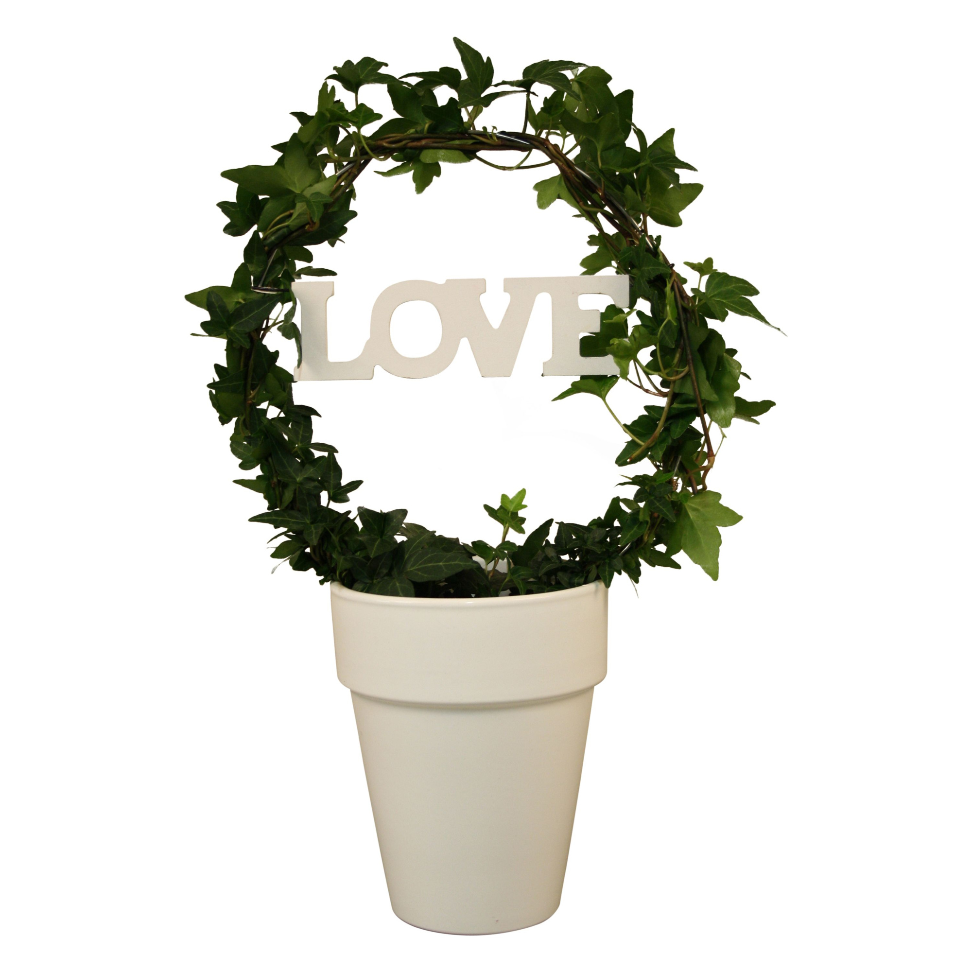 Hedera boog+love in keramiek, D 13